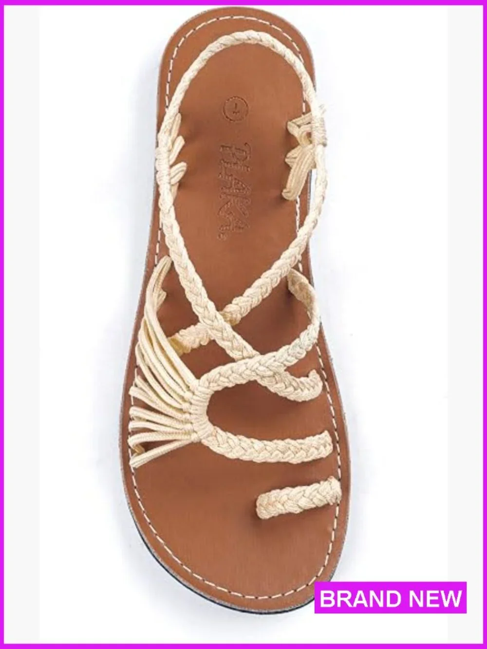 Flat Sandals for Women Palm Leaf Handwoven Boho Vacation Travel Slip On